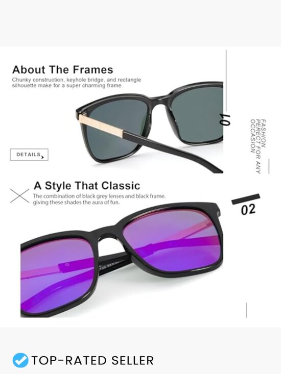 Oversized Square Sunglasses for Women Lightweight UV400 Polarized Trendy Shade main image 4